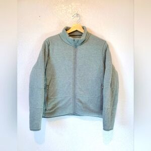 💚5/$25 Three Dots Quilted Knit Bomber Jacket in Heathered Thyme Size Small